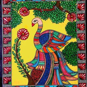 mithila painting peacock
