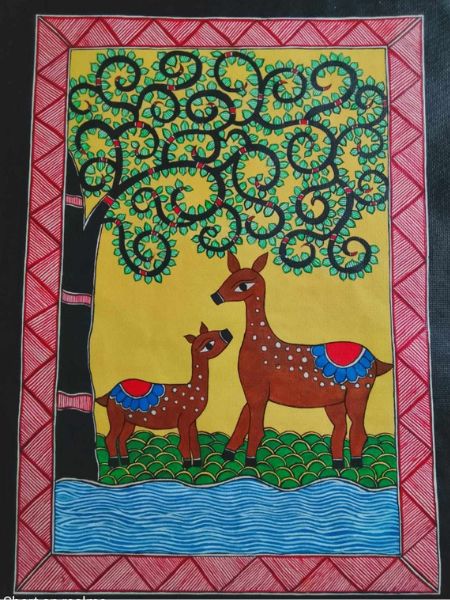 madhubani painting deer