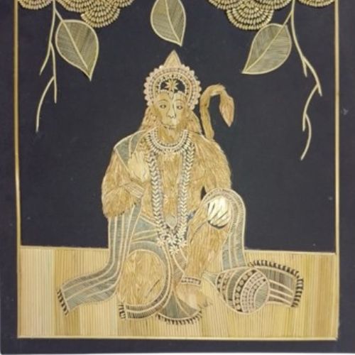 sikki-grass Hanuman jee art