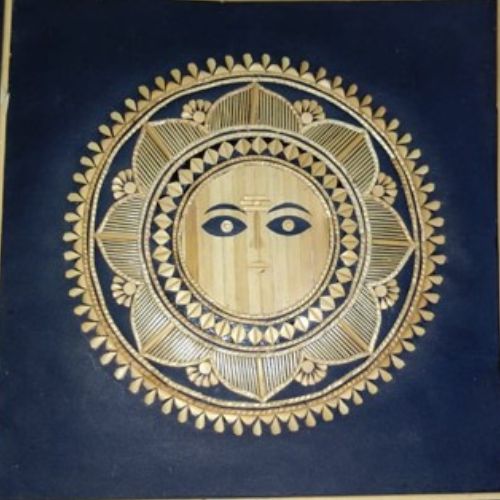 sikki-grass art sun painting